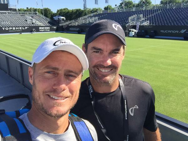 Jaymon Crabb with Davis Cup Captain Lleyton Hewitt